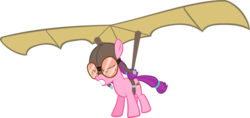 Size: 4011x1896 | Tagged: safe, artist:ironm17, lily longsocks, earth pony, pony, g4, female, filly, foal, glider, goggles, simple background, solo, transparent background