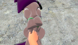 Size: 900x527 | Tagged: safe, artist:squidzle, oc, oc only, oc:squidzle, 3d, bellyrubs, cute, gmod, goggles, rubbing