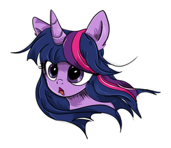 Size: 800x691 | Tagged: safe, artist:wandeh, twilight sparkle, pony, g4, bust, female, mare, open mouth, portrait, simple background, solo, white background