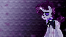 Size: 1600x900 | Tagged: safe, artist:cheezedoodle96, artist:sailortrekkie92, prance (g4), undertone, pony, unicorn, g4, background pony, eyes closed, male, prince (musician), purple rain, rain, reference, rest in peace, rest in purple, solo, stallion, vector, wallpaper