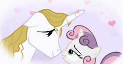 Size: 636x333 | Tagged: safe, edit, screencap, prince blueblood, sweetie belle, g4, crack shipping, shipping, sweetieblood