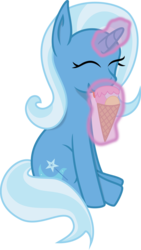 Size: 6001x10647 | Tagged: safe, artist:baka-neku, trixie, pony, unicorn, g4, absurd resolution, female, food, glowing horn, horn, ice cream, magic, mare, simple background, solo, telekinesis, transparent background, vector