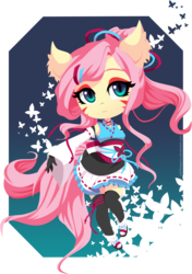 Size: 1500x2127 | Tagged: safe, artist:oathkeeper21, fluttershy, fox, kitsune, anthro, g4, clothes, female, flutter-fox, lolita fashion, lolitashy, solo, wa-loli