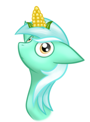 Size: 1334x1800 | Tagged: safe, artist:meskitt, lyra heartstrings, g4, corn, female, food, lyracorn, pun, solo, visual pun, wat