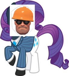 Size: 757x825 | Tagged: safe, artist:smashinator, edit, vector edit, rarity, g4, 1000 hours in ms paint, crossover, engineer, engineer (tf2), ms paint, rarispy, simple background, spy, spy (tf2), team fortress 2, transparent background, vector