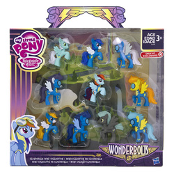 Size: 750x750 | Tagged: safe, fire streak, fleetfoot, high winds, lightning streak, misty fly, rainbow dash, silver lining, silver zoom, soarin', spitfire, thunderlane, wave chill, pegasus, pony, g4, official, blind bag, irl, photo, stock photo, target exclusive, toy, wonderbolts
