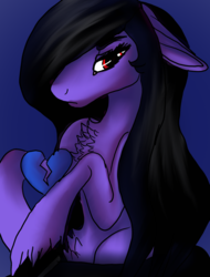 Size: 1556x2048 | Tagged: safe, artist:brainiac, oc, oc only, oc:brainiac, pony, blue, depression, heartbreak, male, sad, solo, stallion, unshorn fetlocks