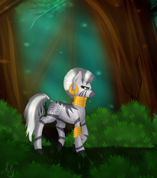 Size: 1024x1164 | Tagged: safe, artist:oosolareclipseoo, zecora, zebra, g4, everfree forest, female, forest, solo