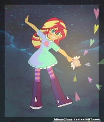 Size: 3945x4635 | Tagged: safe, artist:minusclass, sunset shimmer, equestria girls, g4, absurd resolution, clothes, clothes swap, cosplay, costume, crossover, cute, disney, female, magic wand, shimmerbetes, smiling, solo, star butterfly, star vs the forces of evil