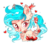 Size: 600x541 | Tagged: safe, artist:ipun, oc, oc only, oc:refia, crab, earth pony, pony, blushing, chibi, female, heart, heart eyes, mare, open mouth, simple background, smiling, solo, transparent background, watermark, wingding eyes