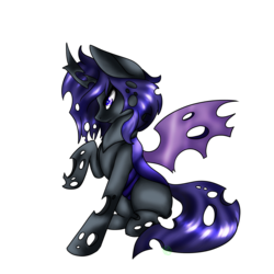 Size: 2000x2000 | Tagged: safe, artist:immagoddampony, oc, oc only, changeling, high res, purple changeling, solo