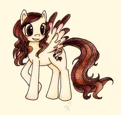 Size: 900x857 | Tagged: safe, artist:angelicmodivation, oc, oc only, oc:chickadee, pegasus, pony, solo, traditional art