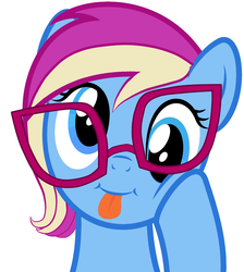 Size: 1748x1949 | Tagged: safe, oc, oc only, oc:eve scintilla, cute, derp, glasses, simple background, trace, vector, white background