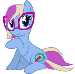 Size: 905x882 | Tagged: safe, oc, oc only, oc:eve scintilla, earth pony, pony, cutie mark, glasses, simple background, trace, transparent background, vector