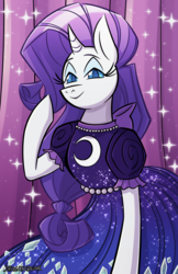 Size: 800x1236 | Tagged: safe, artist:dragonbeak, rarity, pony, unicorn, g4, clothes, dress, female, looking at you, mare, solo