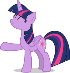 Size: 7000x7254 | Tagged: safe, artist:luckreza8, twilight sparkle, alicorn, pony, a hearth's warming tail, g4, .svg available, absurd resolution, cute, eyes closed, female, folded wings, inkscape, mare, raised hoof, simple background, smiling, solo, transparent background, twiabetes, twilight sparkle (alicorn), vector