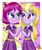 Size: 2480x2934 | Tagged: safe, artist:foxxy00candy, fuchsia blush, lavender lace, equestria girls, g4, my little pony equestria girls: rainbow rocks, background human, duo, female, fuchsiavender, high res, lesbian, shipping