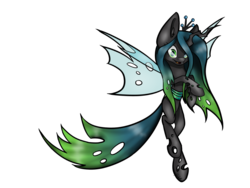 Size: 1024x768 | Tagged: dead source, safe, artist:flyingfireball, queen chrysalis, g4, female, flying, simple background, solo, transparent background