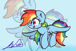 Size: 3000x2000 | Tagged: safe, artist:lynchristina, rainbow dash, g4, female, flying, grin, high res, smiling, solo