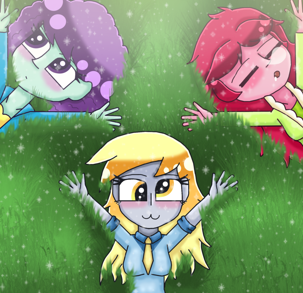 Blue Raspberry Equestria #1190146 - safe, artist:polishcrossoverfan, blueberry pie, derpy hooves ...