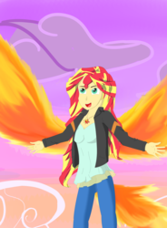 Size: 4200x5700 | Tagged: safe, artist:rallsyart, sunset shimmer, equestria girls, g4, my past is not today, absurd resolution, female, solo, sunset phoenix