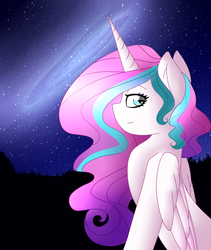 Size: 800x950 | Tagged: safe, artist:idoartz, princess flurry heart, g4, female, night, older, solo, stars