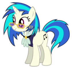 Size: 3155x3000 | Tagged: safe, artist:sollace, dj pon-3, vinyl scratch, pony, unicorn, a hearth's warming tail, g4, cutie mark, female, high res, hooves, horn, mare, show accurate, simple background, smiling, solo, sunglasses, transparent background, vector, victrola scratch