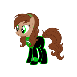 Size: 1152x1152 | Tagged: safe, artist:motownwarrior01, oc, oc only, oc:jade verdi, dc comics, ear piercing, earring, green lantern, green lantern (comic), green lantern corps, jewelry, piercing, simple background, solo, transparent background, wristband