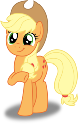 Size: 3000x4882 | Tagged: safe, artist:ruinedomega, applejack, applejack's "day" off, g4, female, inkscape, ponyscape, simple background, smiling, solo, standing, transparent background, vector