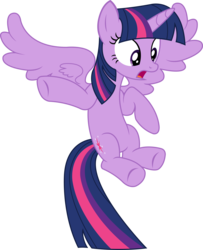 Size: 2494x3077 | Tagged: safe, artist:sketchmcreations, twilight sparkle, alicorn, pony, applejack's "day" off, g4, flying, high res, inkscape, open mouth, pointing, simple background, transparent background, twilight sparkle (alicorn), vector