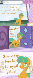Size: 1152x2700 | Tagged: safe, artist:kryptchild, snails, pony, ask glitter shell, comic:when aero met glitter, g4, ask, carousel boutique, comic, glitter shell, mannequin, solo, transgender, tumblr