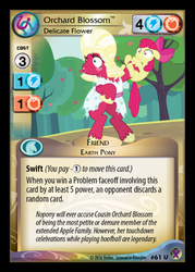 Size: 358x500 | Tagged: safe, enterplay, apple bloom, big macintosh, earth pony, pony, g4, marks in time, my little pony collectible card game, ccg, crossdressing, male, merchandise, orchard blossom, stallion