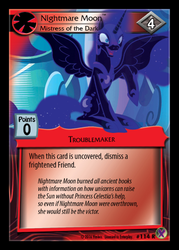 Size: 358x500 | Tagged: safe, enterplay, nightmare moon, alicorn, pony, g4, marks in time, my little pony collectible card game, alternate timeline, ccg, female, mare, merchandise, nightmare takeover timeline