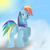 Size: 5000x5000 | Tagged: safe, artist:megazdx, rainbow dash, pony, g4, absurd resolution, cloud, female, rainbutt dash, solo, underhoof