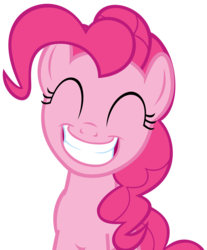 Size: 6000x7235 | Tagged: safe, artist:kiowa213, pinkie pie, earth pony, pony, g4, ^^, absurd resolution, bust, cute, diapinkes, eyes closed, female, grin, mare, portrait, simple background, smiling, solo, squee, transparent background, vector