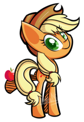 Size: 600x879 | Tagged: safe, artist:ultimatenightcore, applejack, g4, apple, female, food, simple background, solo, transparent background