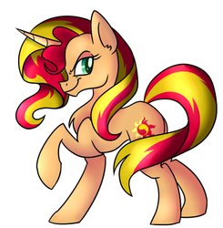 Size: 600x612 | Tagged: dead source, safe, artist:wubcakeva, sunset shimmer, pony, unicorn, g4, female, solo