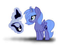 Size: 782x563 | Tagged: safe, artist:imperiumn, princess luna, g4, crying, female, filly, magic, regalia, simple background, solo, telekinesis, transparent background, woona