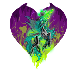 Size: 1000x1000 | Tagged: safe, artist:may-li128, queen chrysalis, changeling, changeling queen, g4, crown, female, jewelry, magic, regalia, solo