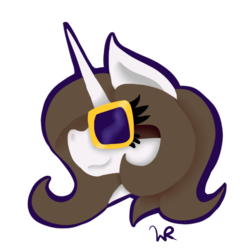 Size: 512x512 | Tagged: safe, artist:wilderainbow, oc, oc only, oc:pyrisa miracles, pony, unicorn, bust, goggles, goggles of revealing, portrait, solo