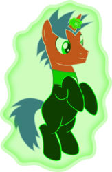 Size: 3000x4594 | Tagged: safe, artist:ruinedomega, oc, oc only, oc:motown warriano, pony, unicorn, floating, green lantern, horn, horn ring, magic, ring, solo