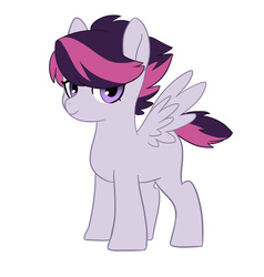 Size: 872x915 | Tagged: safe, artist:kianamai, oc, oc only, oc:echo (kilala), pegasus, pony, kilalaverse, female, filly, next generation, offspring, parent:rumble, parent:scootaloo, parents:rumbloo, redesign, simple background, solo