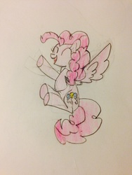 Size: 2448x3264 | Tagged: safe, artist:vertovia2437, pinkie pie, pegasus, pony, g4, female, high res, race swap, solo, traditional art