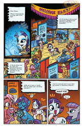 Size: 600x922 | Tagged: safe, artist:brenda hickey, idw, chief stablemaker, cornflower agate, marcie pan, maud pie, rarity, tadwell, earth pony, pony, friends forever #29, g4, my little pony: friends forever, spoiler:comic, advertisement, idw advertisement, john watson, over the garden wall, preview, pun, rock fact, sherlock holmes, unnamed character, unnamed pony