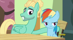 Size: 793x440 | Tagged: safe, screencap, rainbow dash, zephyr breeze, pegasus, pony, flutter brutter, g4, animated, discovery family logo, duo, female, floppy ears, jaw drop, male, mare, out of context, stallion