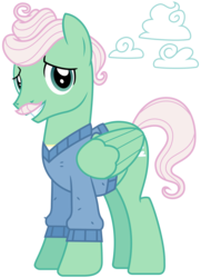 Size: 2600x3600 | Tagged: safe, artist:cheezedoodle96, gentle breeze, pegasus, pony, flutter brutter, g4, .svg available, clothes, cutie mark, high res, male, simple background, smiling, solo, stallion, svg, sweater, transparent background, vector