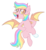 Size: 2200x2400 | Tagged: safe, artist:centchi, artist:hawthornss, oc, oc only, oc:paper stars, bat pony, pony, amputee, collaboration, cute, female, high res, looking at you, rainbow hair, simple background, smiling, solo, sparkles, transparent background