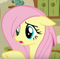 Size: 371x368 | Tagged: safe, screencap, fluttershy, pegasus, pony, flutter brutter, g4, cute, female, floppy ears, mare, messy mane, open mouth, raised hoof, shyabetes, solo