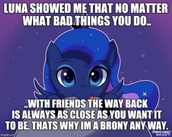 Size: 625x500 | Tagged: source needed, safe, artist:vanillafox2035, princess luna, g4, cute, female, filly, image macro, lunabetes, meme, solo, woona