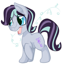 Size: 2000x2000 | Tagged: safe, artist:paintsplatter, oc, oc only, oc:duetto, earth pony, pony, earth pony oc, high res, magical lesbian spawn, offspring, parent:coloratura, parent:maud pie, solo